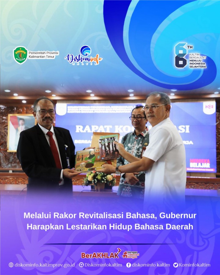 Melalui Rakor Revitalisasi Bahasa, Gubernur Harapkan Lestarikan Hidup Bahasa Daerah