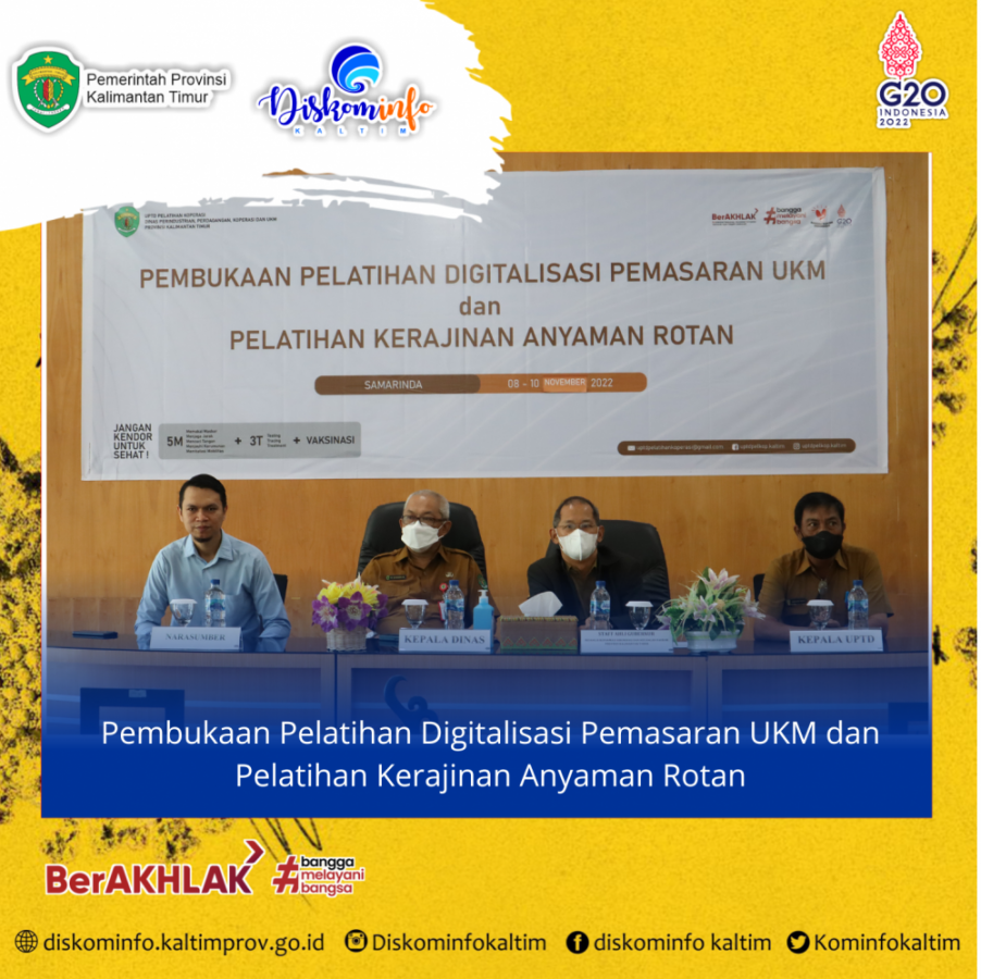 Pembukaan Pelatihan Digitalisasi Pemasaran UKM dan Pelatihan Kerajinan Anyaman Rotan