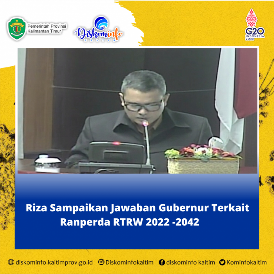 Riza Sampaikan Jawaban Gubernur Terkait Ranperda RTRW 2022 -2042 