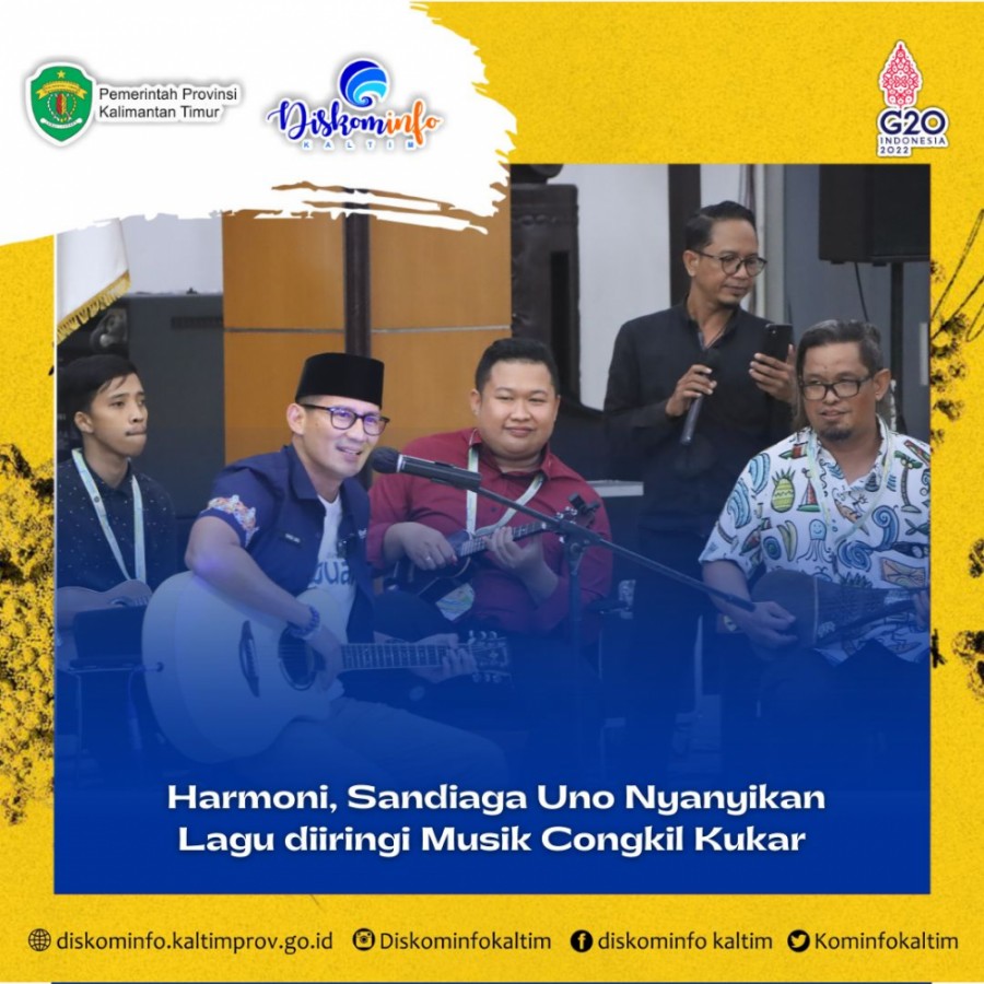 Harmoni, Sandiaga Uno Nyanyikan Lagu Diiringi Musik Congkil Kukar