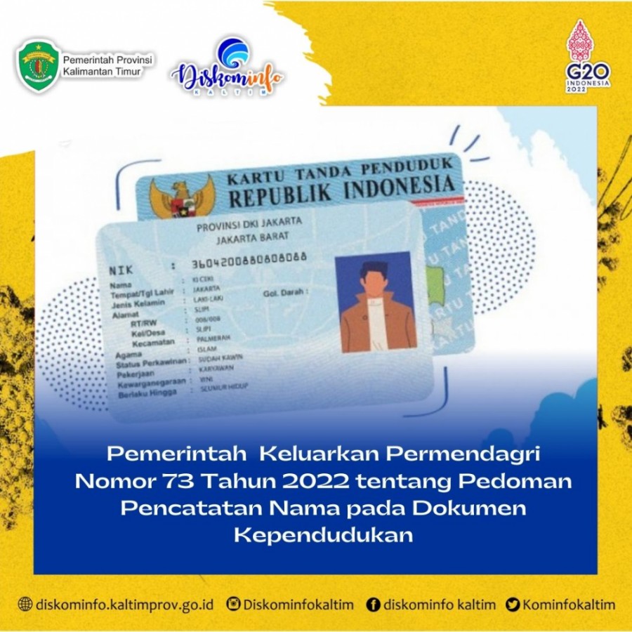 Pemerintah Keluarkan Peraturan Pedoman Pencatatan Nama pada Dokumen Kependudukan