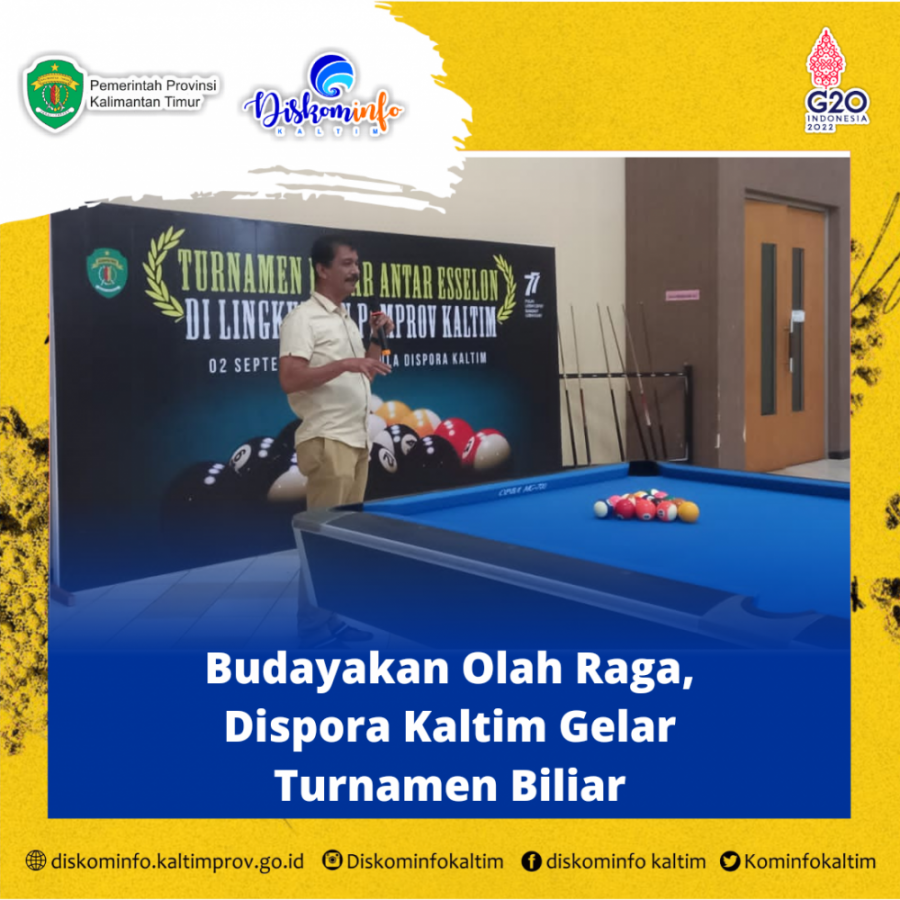 Budayakan Olah Raga, Dispora Kaltim Gelar Turnamen Biliar