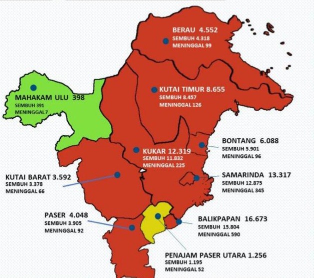 Satu Kabupaten Kembali Berzona Merah