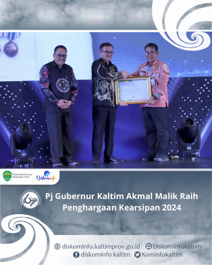 Pj Gubernur Kaltim Akmal Malik Raih Penghargaan Kearsipan 2024