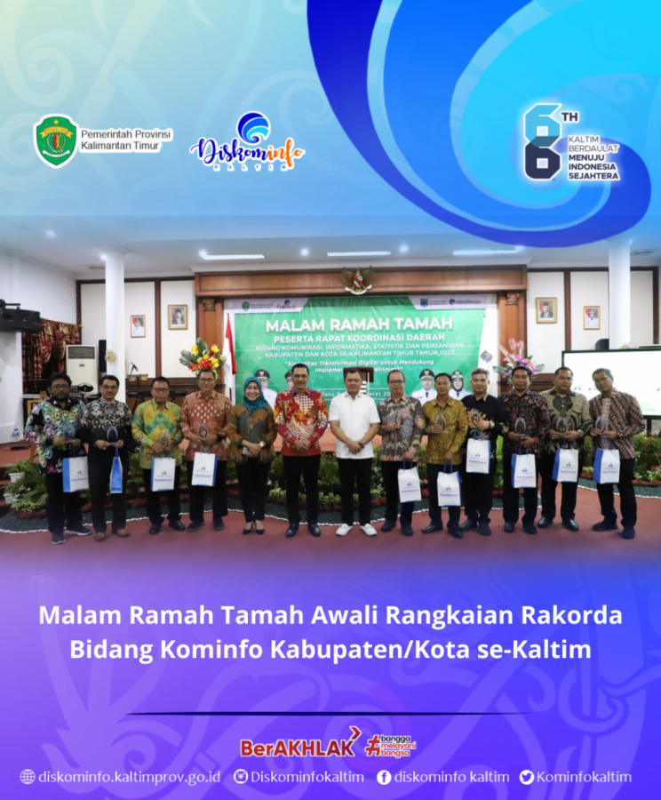 Malam Ramah Tamah Awali Rangkaian Rakorda Bidang Kominfo Kabupaten/Kota se-Kaltim