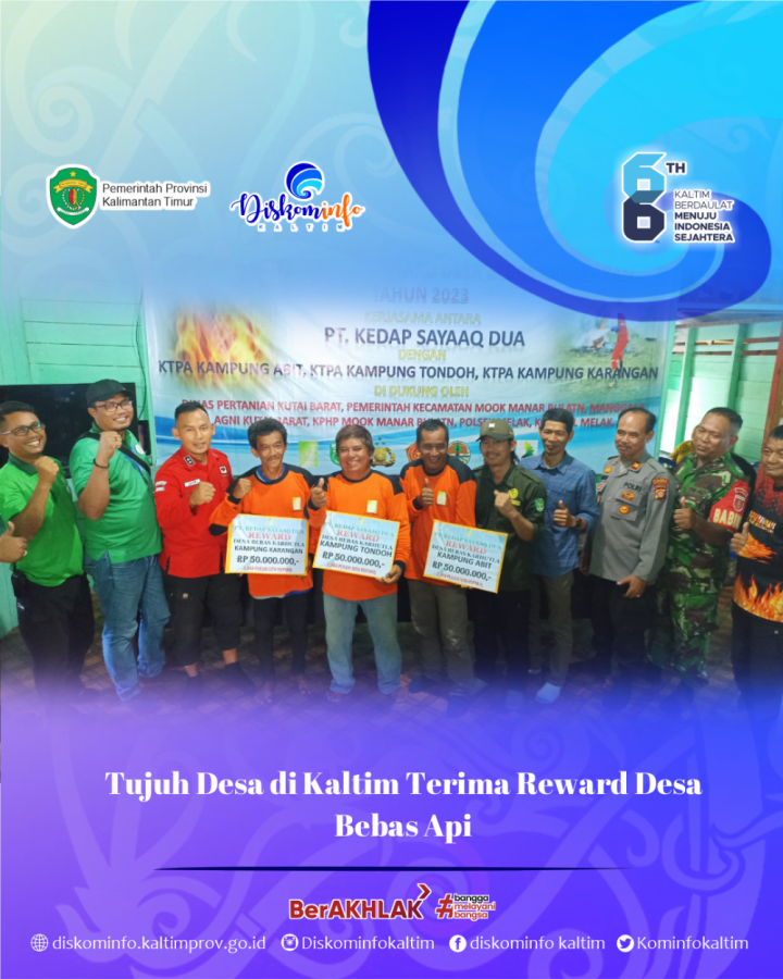 Tujuh Desa di Kaltim Terima Reward Desa Bebas Api