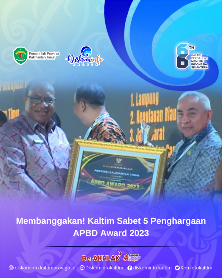 Membanggakan! Kaltim Sabet 5 Penghargaan APBD Award 2023