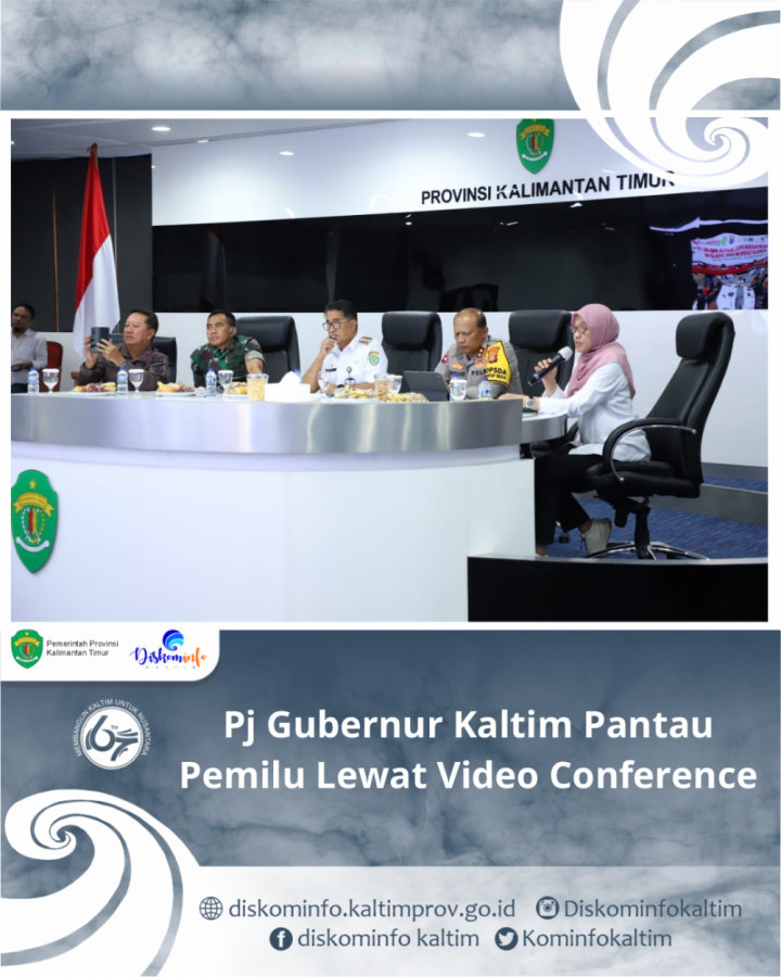 Pj Gubernur Kaltim Pantau Pemilu Lewat Video Conference