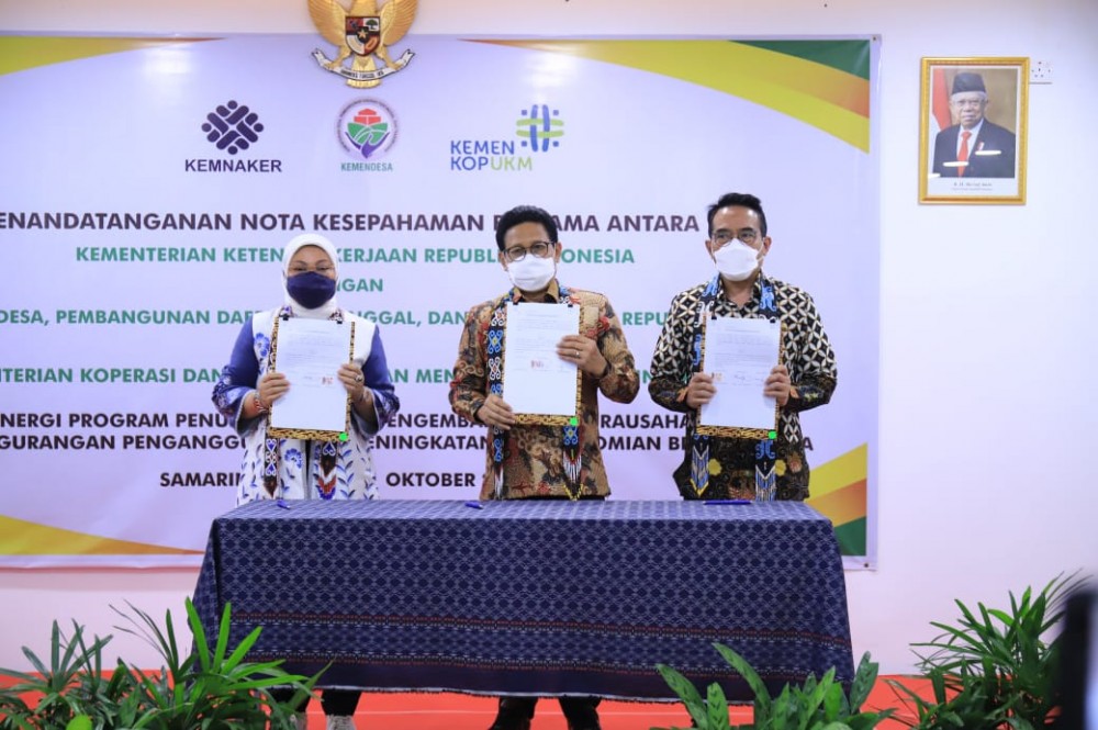 Kemnaker Gandeng Kemendes PDTT dan Kemenkop UKM Kembangkan Wirausaha untuk Kurangi Pengangguran