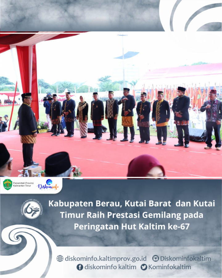 Kabupaten Berau, Kutai Barat  dan Kutai Timur Raih Prestasi Gemilang pada Peringatan Hut Kaltim ke-67