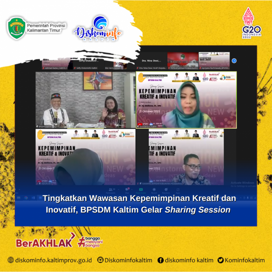 Tingkatkan Wawasan Kepemimpinan Kreatif dan Inovatif, BPSDM Kaltim Gelar Sharing Session