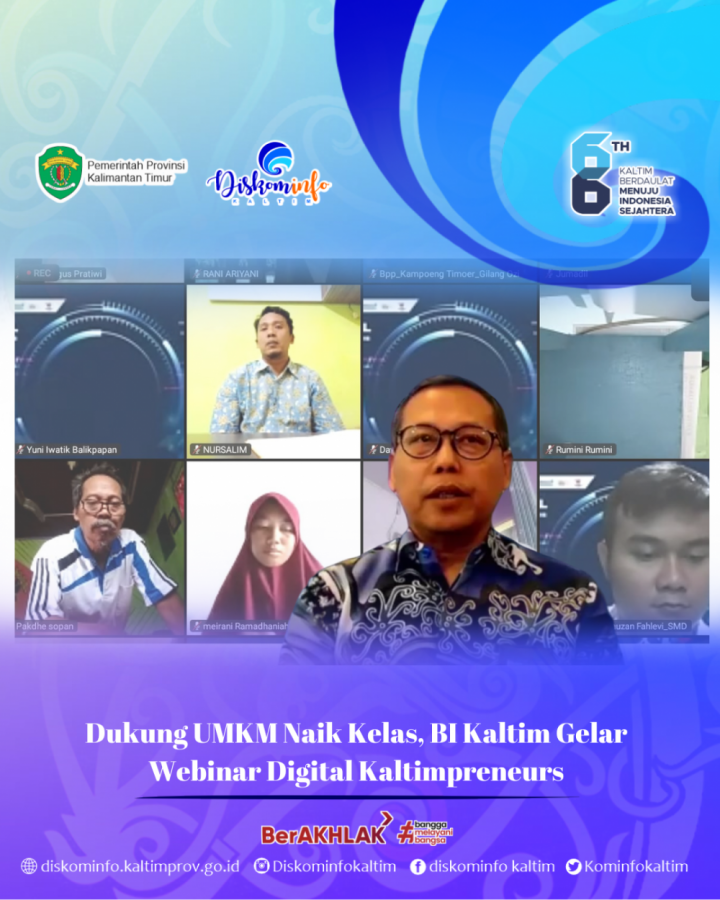 Dukung UMKM Naik Kelas, BI Kaltim Gelar Webinar Digital Kaltimpreneurs