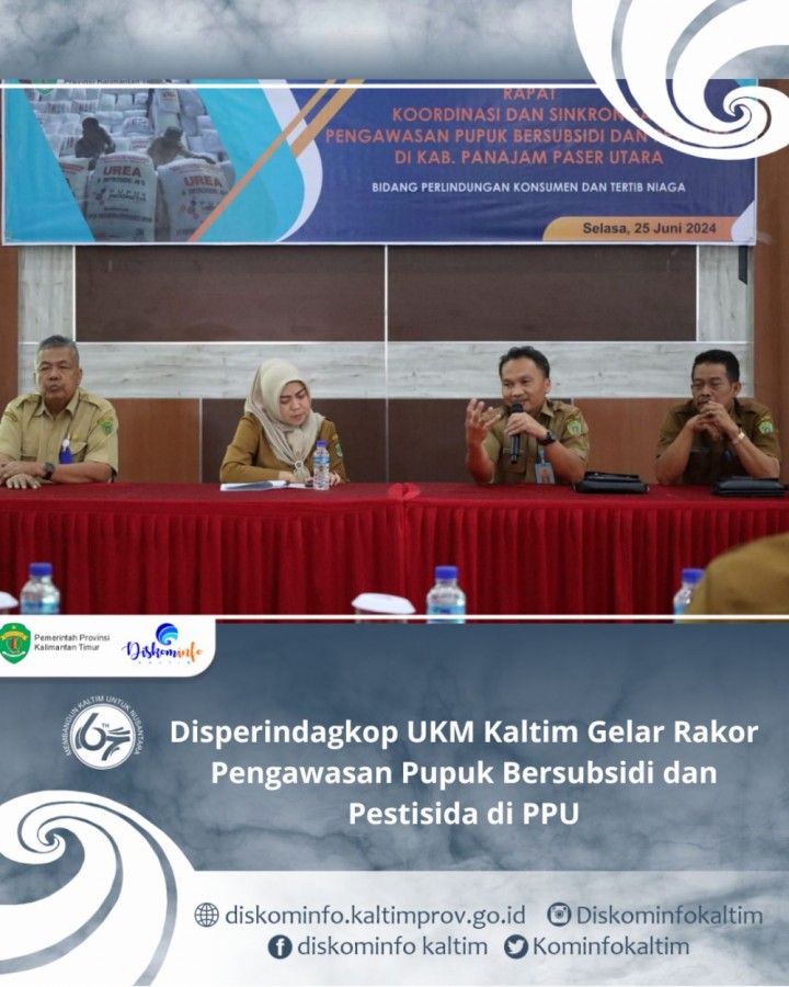 Disperindagkop UKM Kaltim Gelar Rakor Pengawasan Pupuk Bersubsidi dan Pestisida di PPU