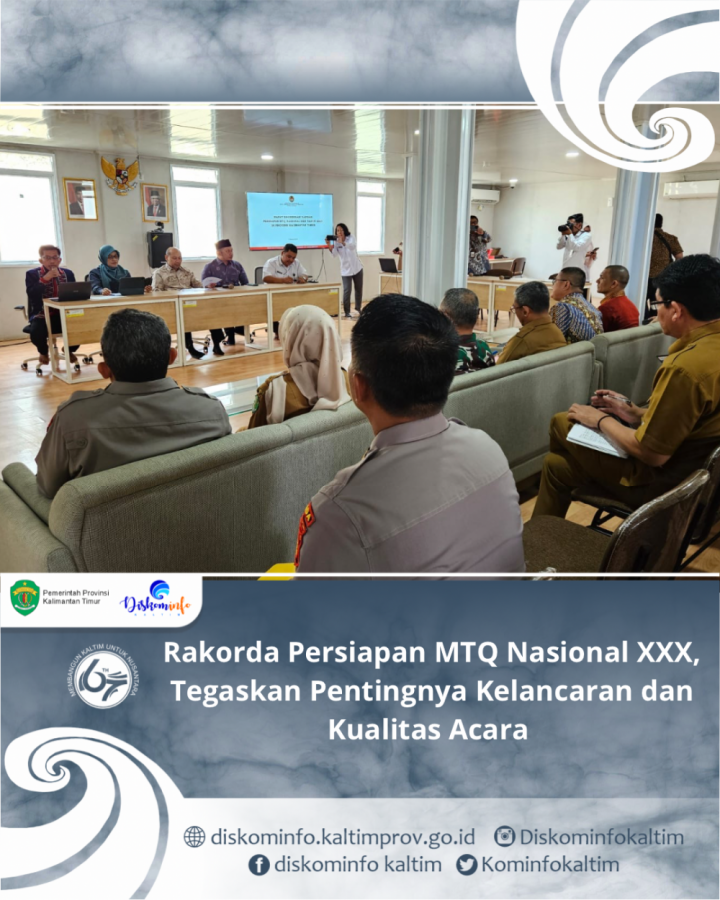 Rakorda Persiapan MTQ Nasional XXX, Tegaskan Pentingnya Kelancaran dan Kualitas Acara