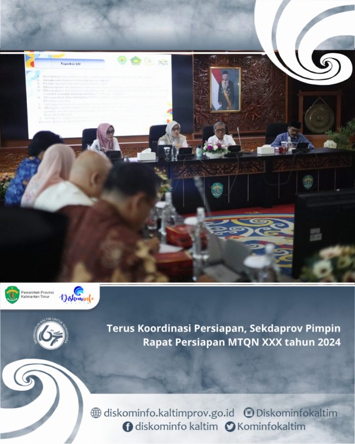 Terus Koordinasi Persiapan, Sekdaprov Pimpin Rapat Persiapan MTQN XXX tahun 2024