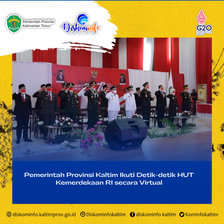 Pemerintah Provinsi Kaltim Ikuti Detik-detik HUT Kemerdekaan RI secara Virtual