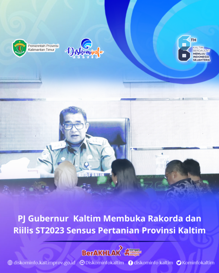 PJ Gubernur  Kaltim Membuka Rakorda dan Riilis ST2023 Sensus Pertanian Provinsi Kaltim