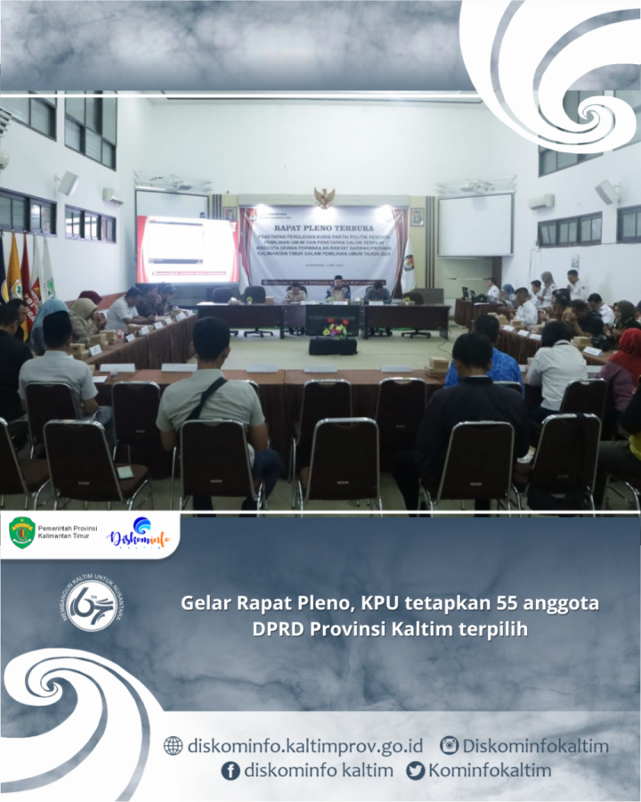 Gelar Rapat Pleno, KPU tetapkan 55 anggota DPRD Provinsi Kaltim terpilih