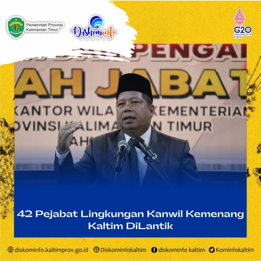 42 Pejabat Lingkungan Kanwil Kemenang Kaltim DiLantik