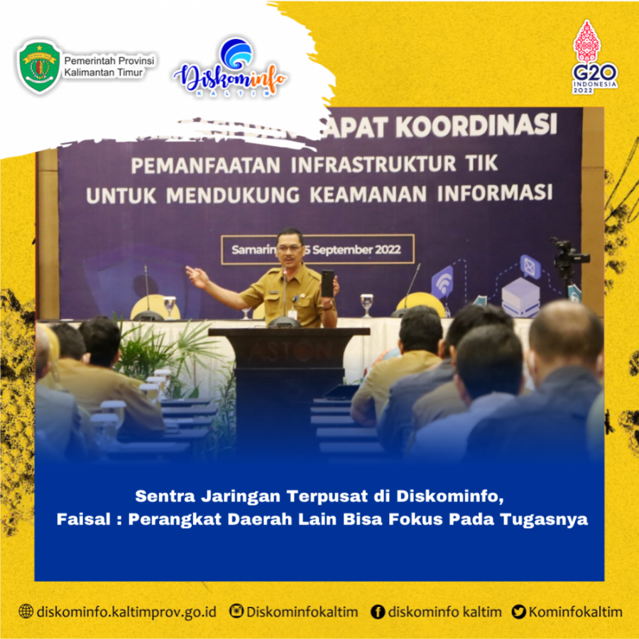 Sentra Jaringan Terpusat di Diskominfo, Faisal : Perangkat Daerah Lain Bisa Fokus Pada Tugasnya