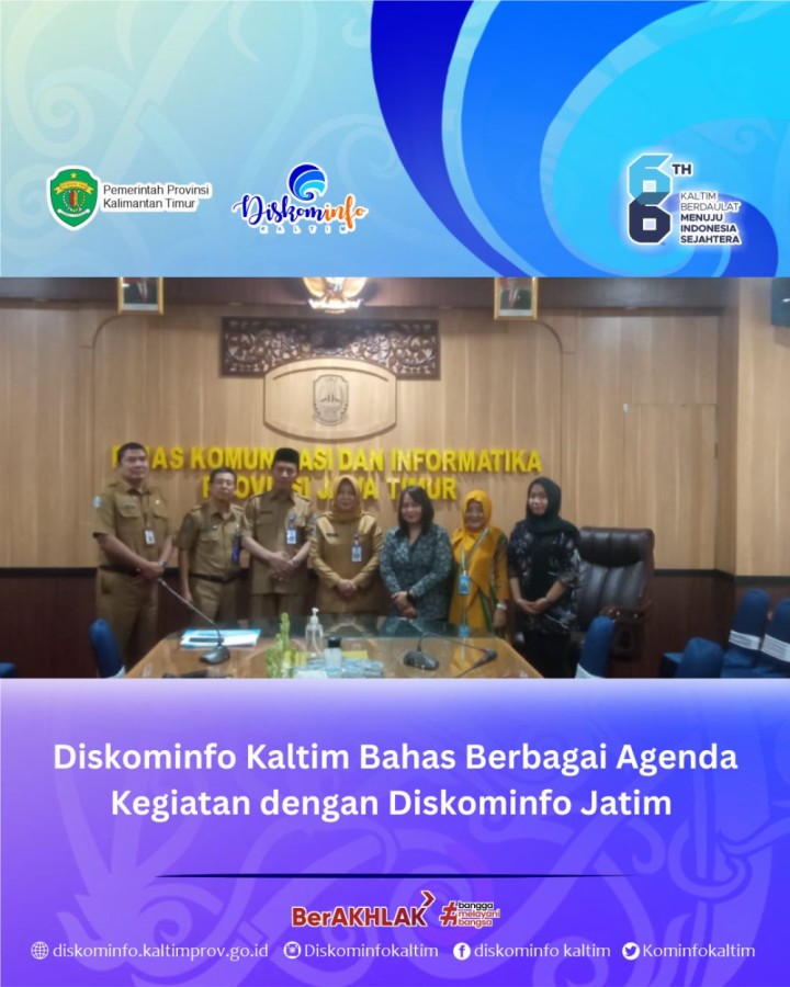 Diskominfo Kaltim Bahas Berbagai Agenda Kegiatan dengan Diskominfo Jatim