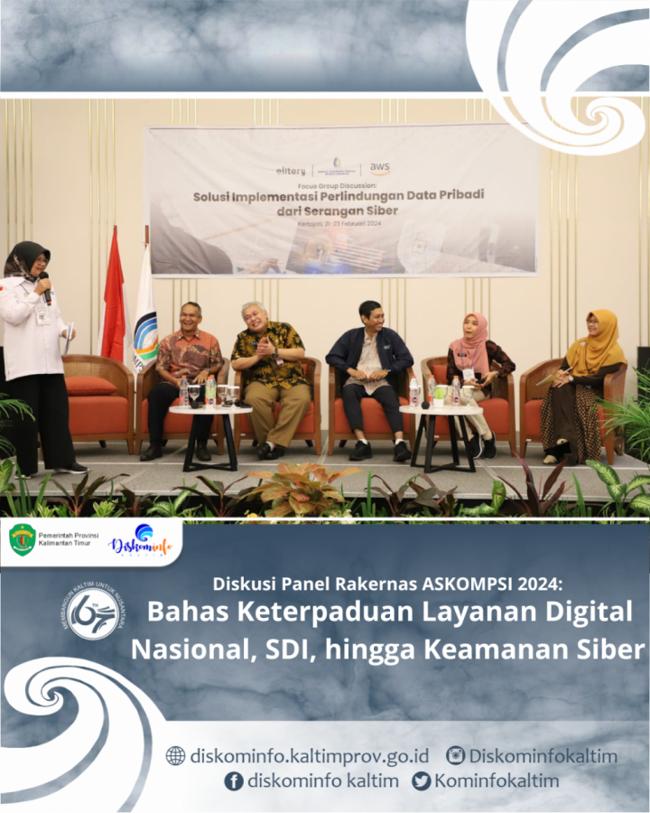 Diskusi Panel Rakernas ASKOMPSI 2024: Bahas Keterpaduan Layanan Digital Nasional, SDI, hingga Keamanan Siber