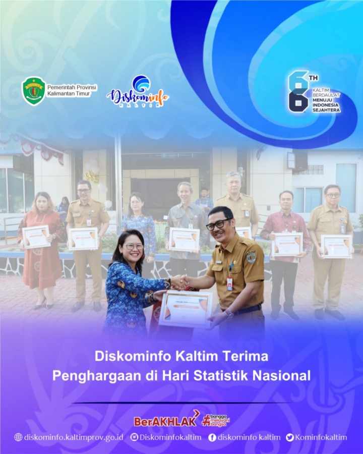 Diskominfo Kaltim Terima Penghargaan di Hari Statistik Nasional