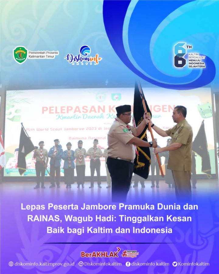 Lepas Peserta Jambore Pramuka Dunia dan RAINAS, Wagub Hadi: Tinggalkan Kesan Baik bagi Kaltim dan Indonesia