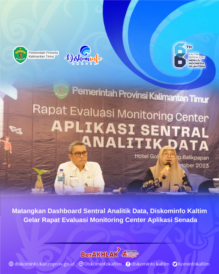 Matangkan Dashboard Sentral Analitik Data, Diskominfo Kaltim Gelar Rapat Evaluasi Monitoring Center Aplikasi Senada