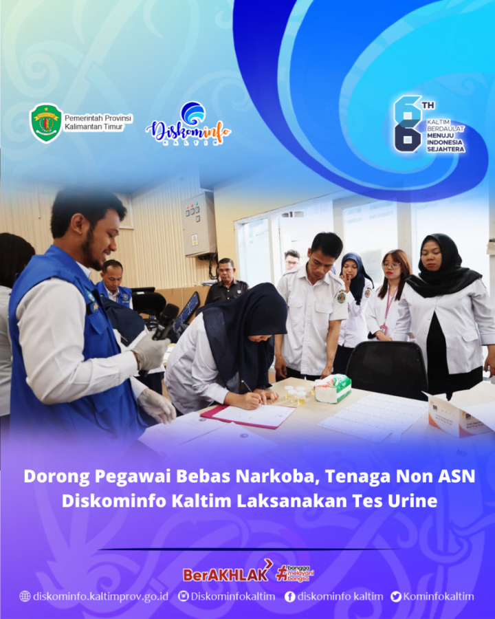 Dorong Pegawai Bebas Narkoba, Tenaga Non ASN Diskominfo Kaltim Laksanakan Tes Urine