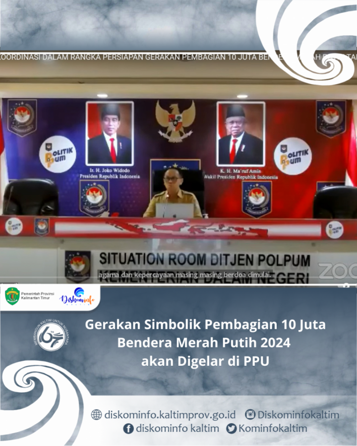 Gerakan Simbolik Pembagian 10 Juta Bendera Merah Putih 2024 akan Digelar di PPU