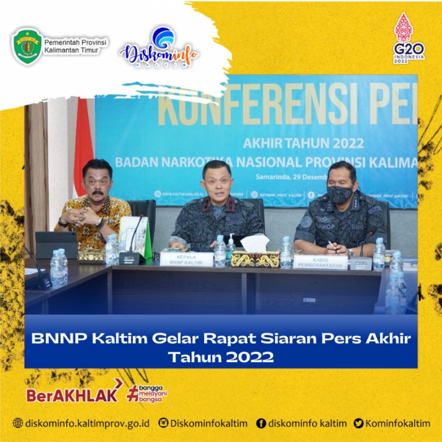 BNNP Kaltim Gelar Rapat Siaran Pers Akhir Tahun 2022