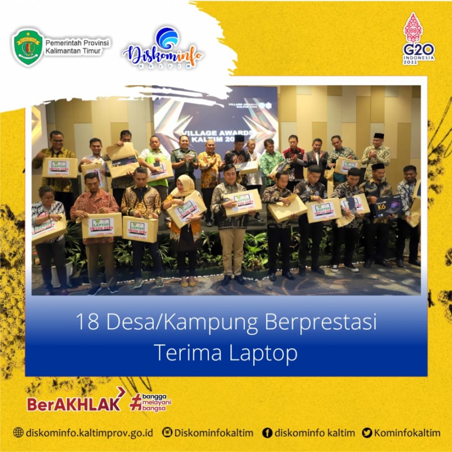 18 Desa/Kampung Berprestasi Terima Laptop