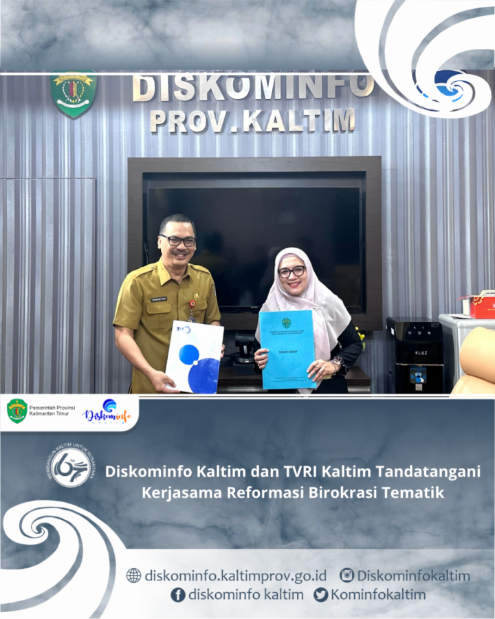 Diskominfo Kaltim dan TVRI Kaltim Tandatangani Kerjasama Reformasi Birokrasi Tematik