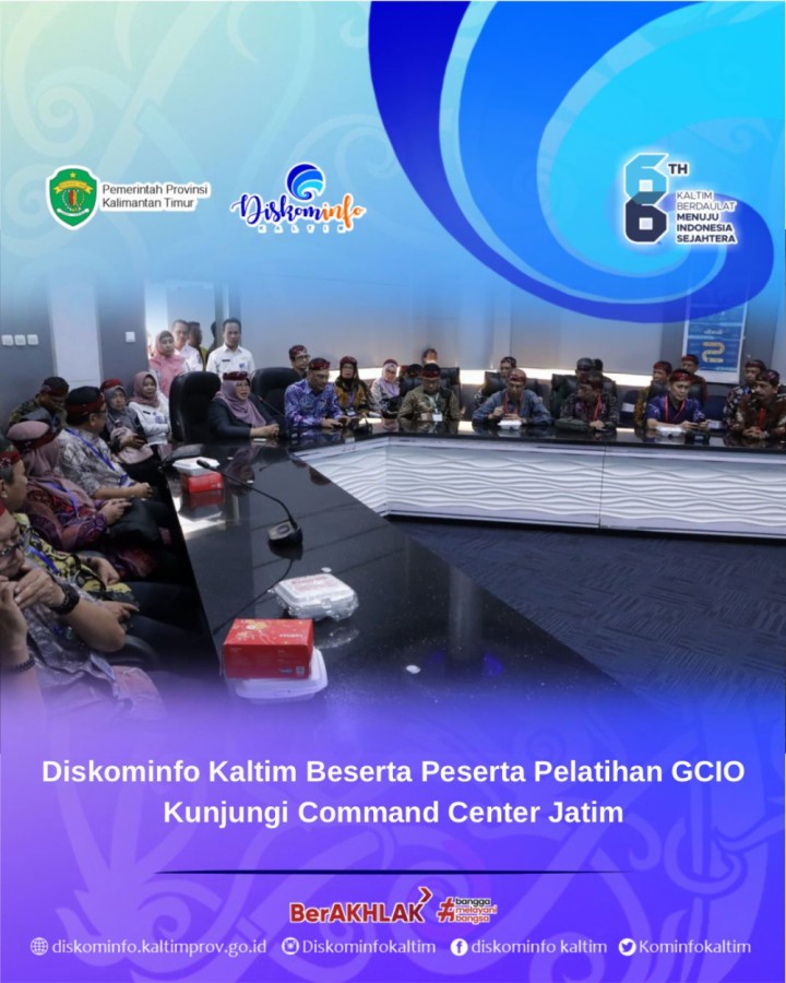 Diskominfo Kaltim Beserta Peserta Pelatihan GCIO Kunjungi Command Center Jatim