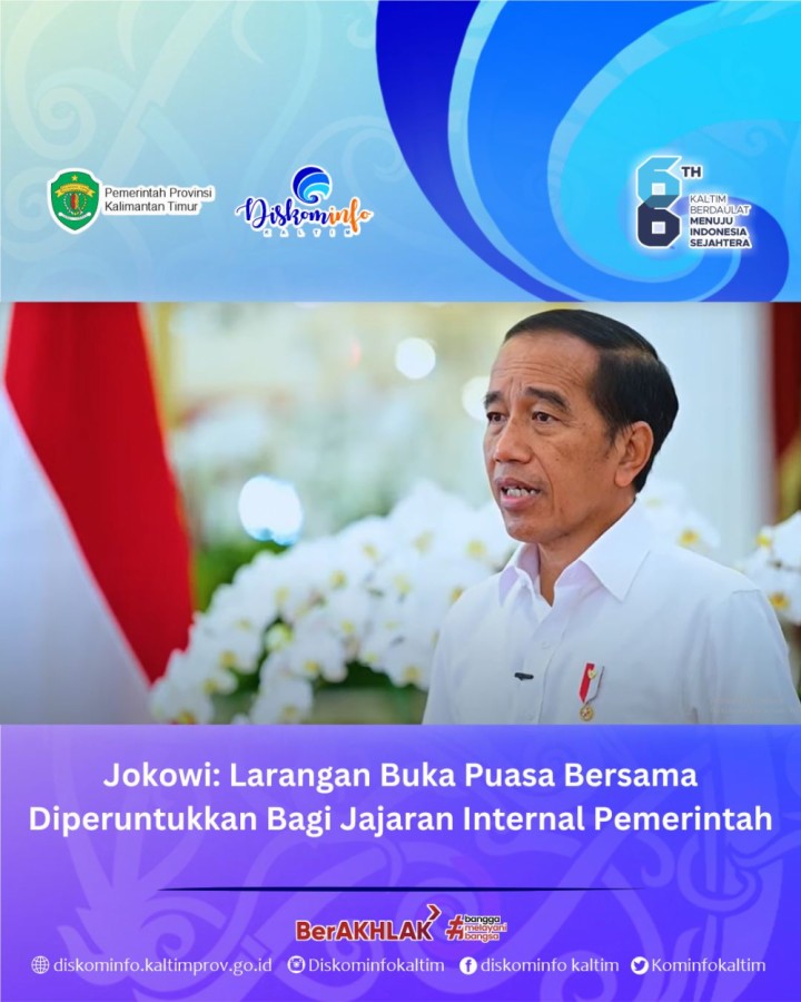 Jokowi: Larangan Buka Puasa Bersama Diperuntukkan Bagi Jajaran Internal Pemerintah