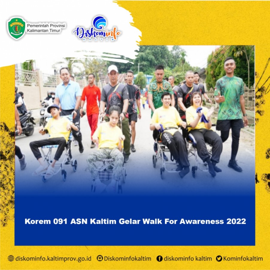 Korem 091 ASN Kaltim Gelar Walk For Awareness 2022