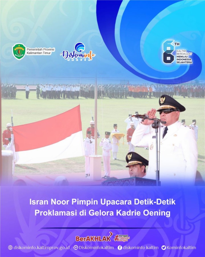 Isran Noor Pimpin Upacara Detik-Detik Proklamasi di Gelora Kadrie Oening