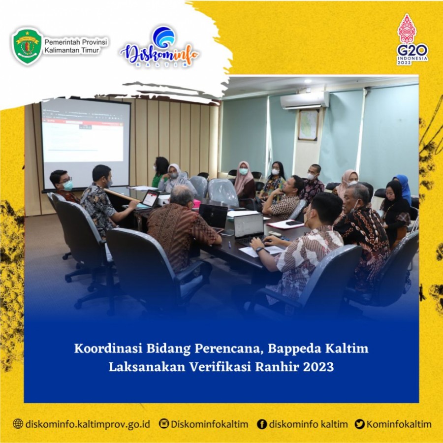 Koordinasi Bidang Perencana, Bappeda Kaltim Laksanakan Verifikasi Ranhir 2023