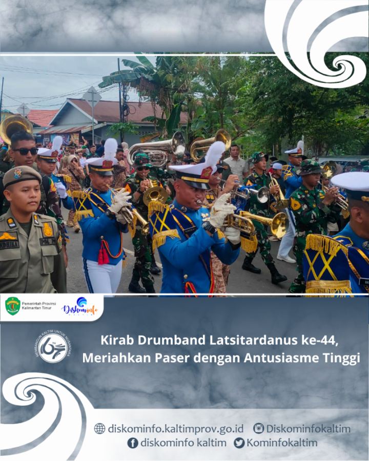 Kirab Drumband Latsitardanus ke-44, Meriahkan Paser dengan Antusiasme Tinggi