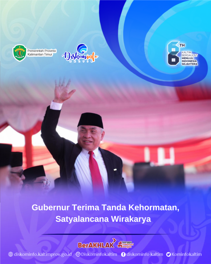 Gubernur Terima Tanda Kehormatan, Satyalancana Wirakarya   