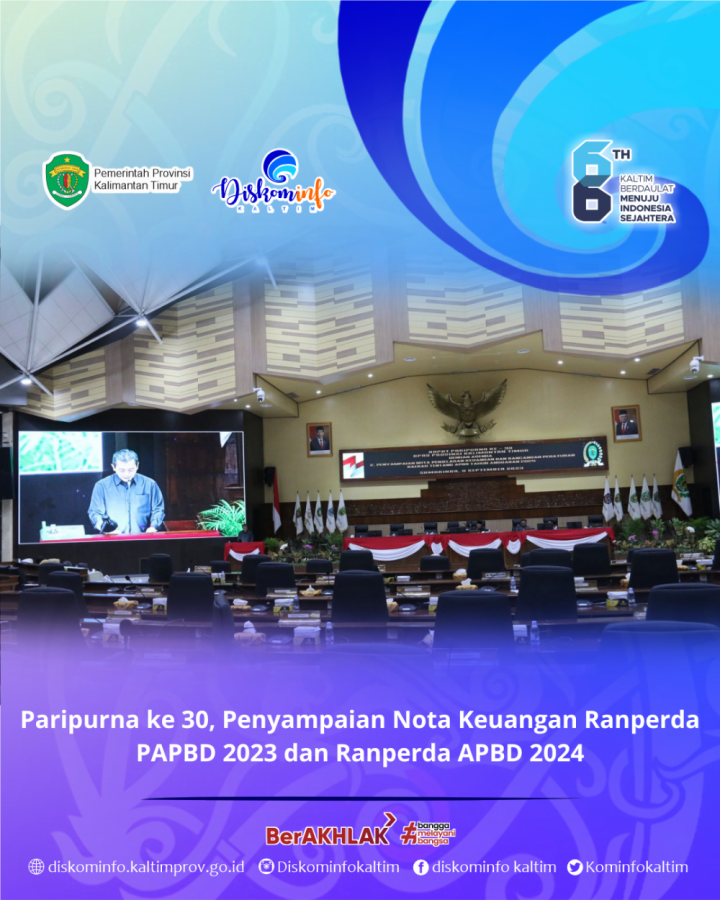 Paripurna ke 30, Penyampaian Nota Keuangan Ranperda PAPBD 2023 dan Ranperda APBD 2024