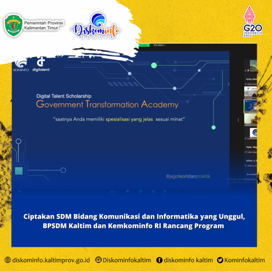 Ciptakan SDM Bidang Komunikasi dan Informatika yang Unggul, BPSDM Kaltim dan Kemkominfo RI Rancang Program