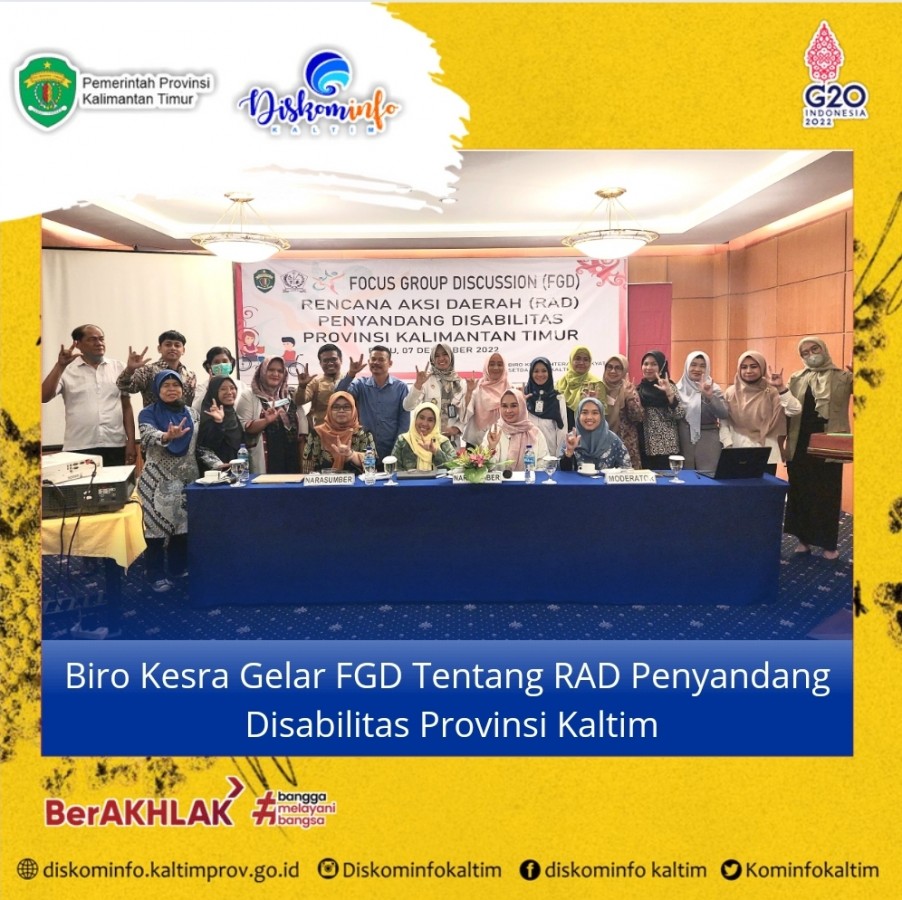 Biro Kesra Gelar FGD Tentang RAD Penyandang Disabilitas Provinsi Kaltim