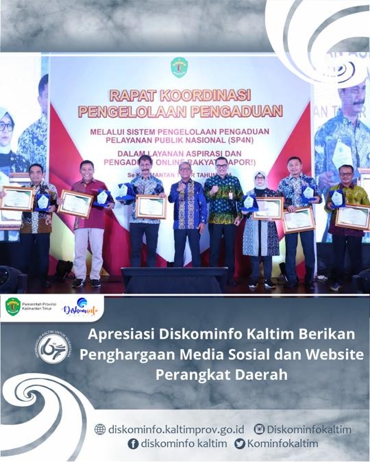 Apresiasi Diskominfo Kaltim Berikan Penghargaan Media Sosial dan Website Perangkat Daerah