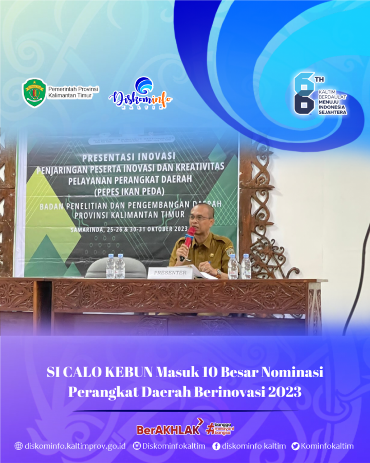 SI CALO KEBUN Masuk 10 Besar Nominasi Perangkat Daerah Berinovasi 2023