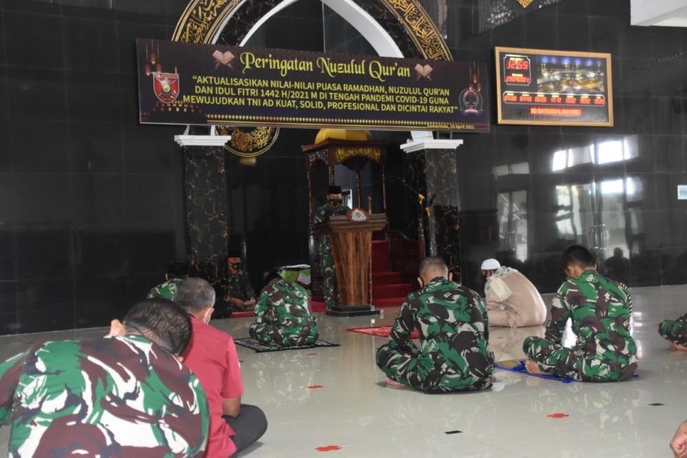 Korem 091/ASN Memperingati Nuzulul Qur'an di Tengah Pandemi COVID-19