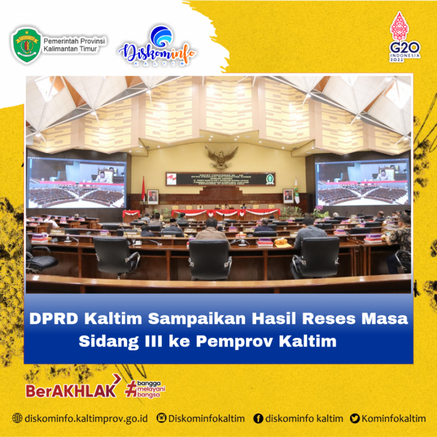 DPRD Kaltim Sampaikan Hasil Reses Masa Sidang III ke Pemprov Kaltim