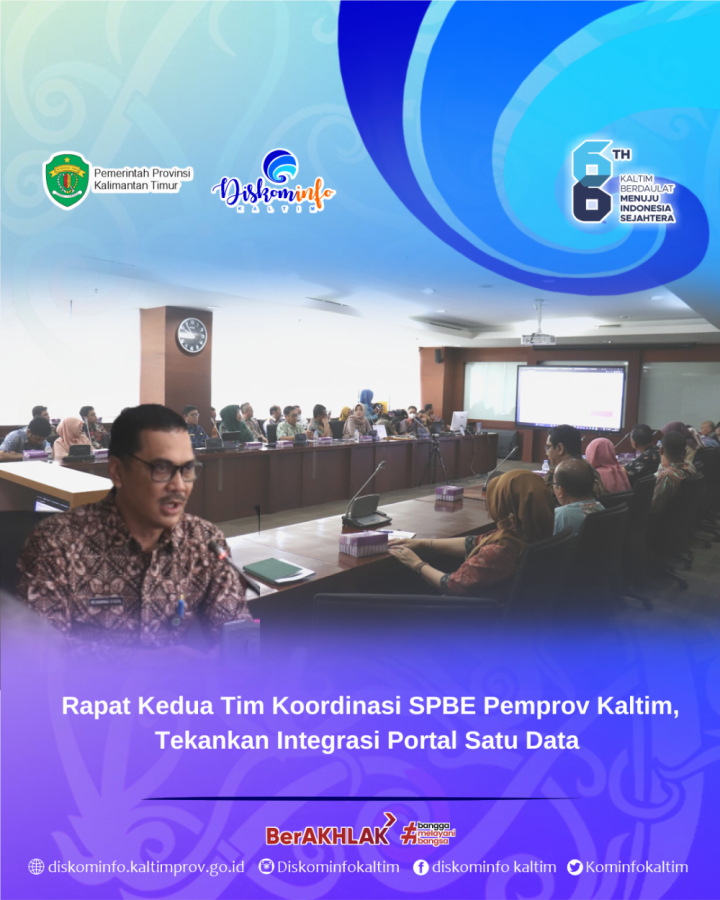 Rapat Kedua Tim Koordinasi SPBE Pemprov Kaltim, Tekankan Integrasi Portal Satu Data 