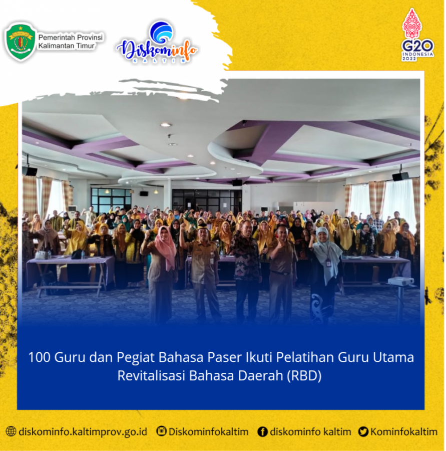 100 Guru dan Pegiat Bahasa Paser Ikuti Pelatihan Guru Utama Revitalisasi Bahasa Daerah (RBD)